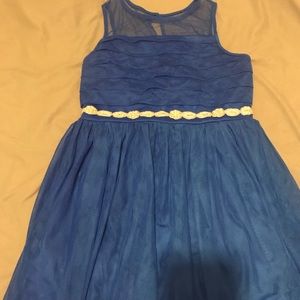 Sequin heart blue dress.